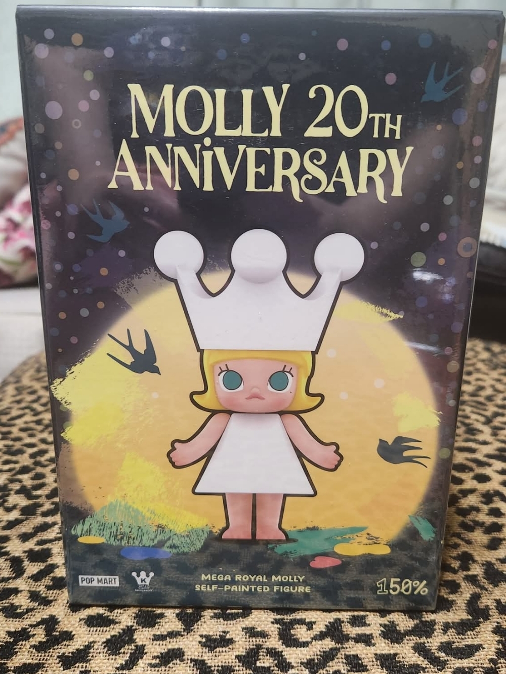 SOLD--Pop Mart- Mega Royal Molly 150% - 20th Anniversary - Self Painted Figurine
